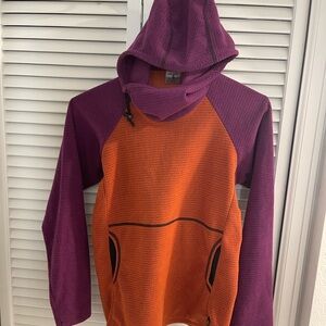 Melanzana Women’s Medium Purple/Orange Micro Grid v1 Hoodie